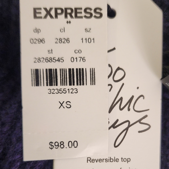 NWT EXPRESS Embellished Twist Sweater - Picture 8 of 8